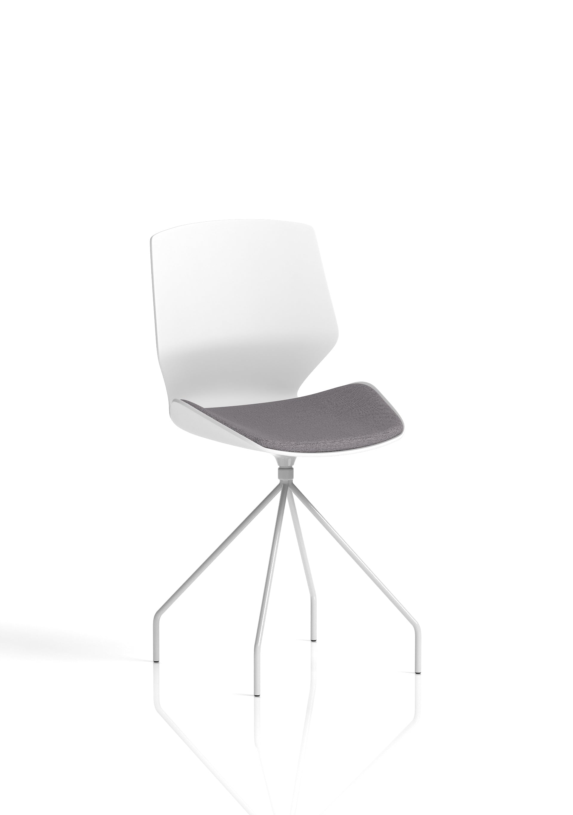 Florence Spindle White Frame Fabric Seat Visitor Chair