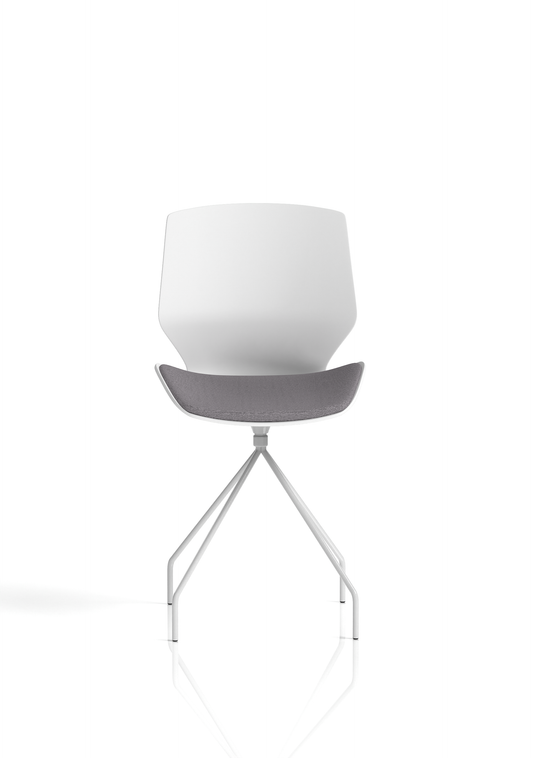 Florence Spindle White Frame Fabric Seat Visitor Chair