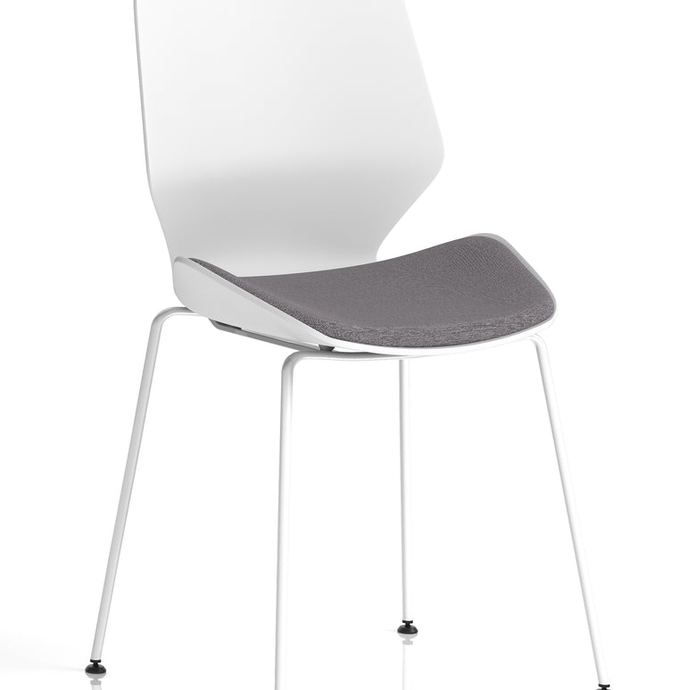 Florence White Frame Fabric Seat Visitor Chair
