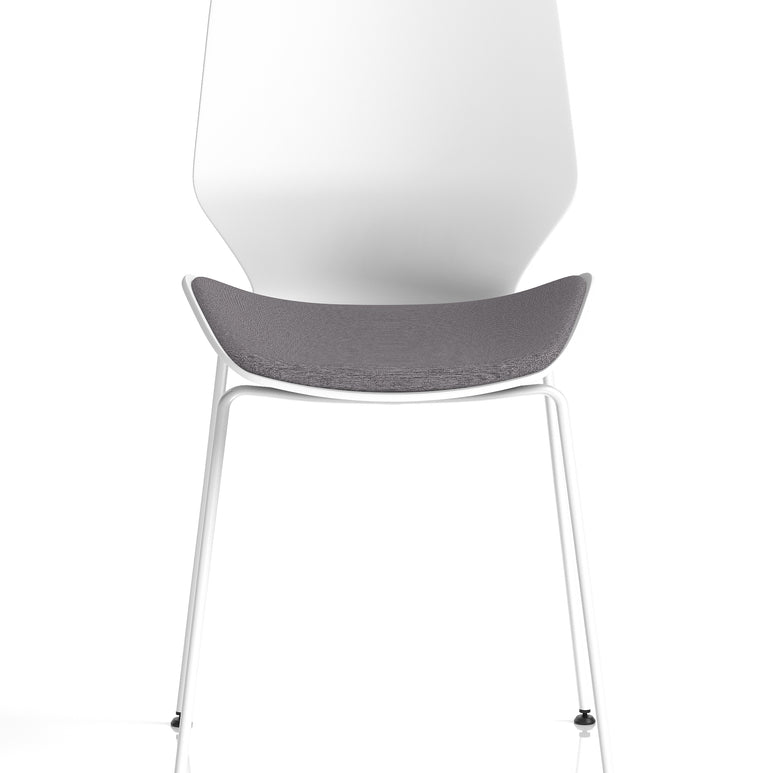 Florence White Frame Fabric Seat Visitor Chair