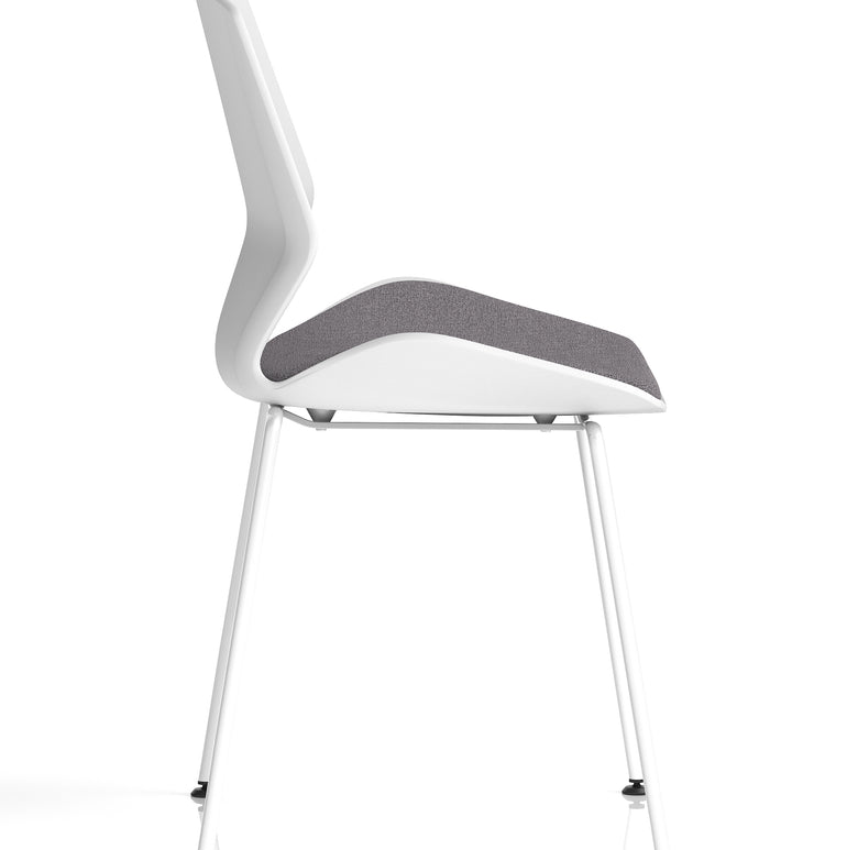 Florence White Frame Fabric Seat Visitor Chair