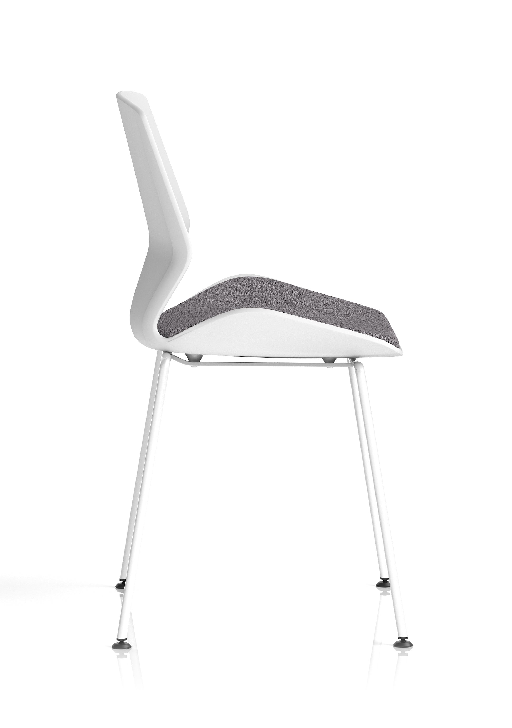 Florence White Frame Fabric Seat Visitor Chair
