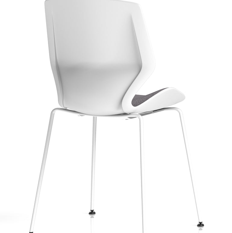 Florence White Frame Fabric Seat Visitor Chair