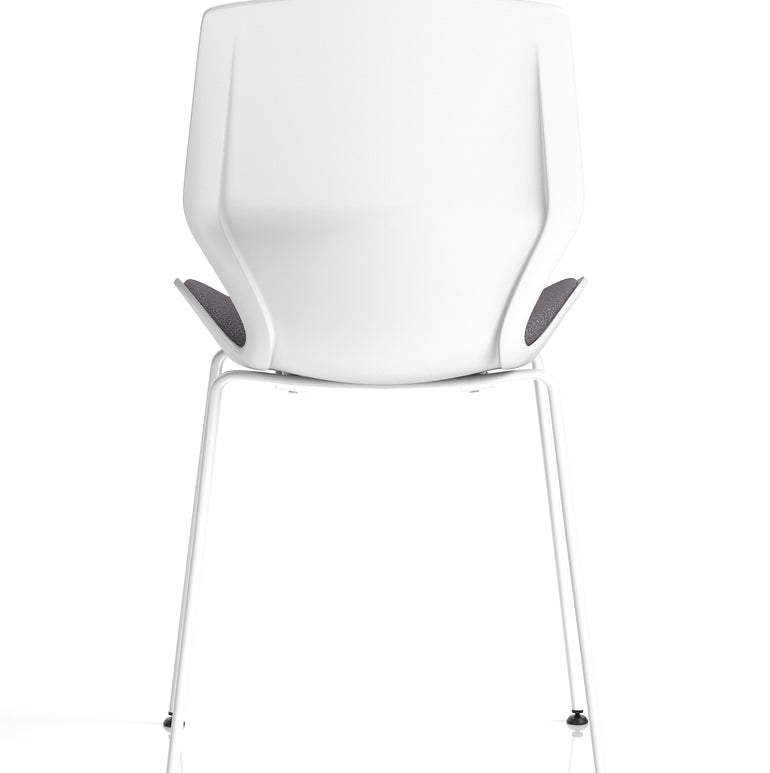 Florence White Frame Fabric Seat Visitor Chair