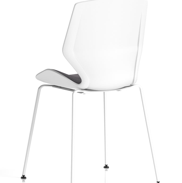 Florence White Frame Fabric Seat Visitor Chair