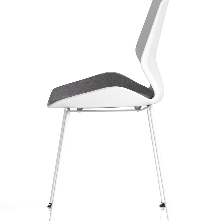 Florence White Frame Fabric Seat Visitor Chair