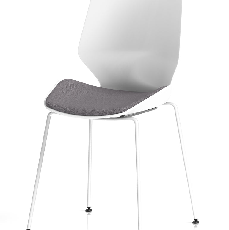 Florence White Frame Fabric Seat Visitor Chair
