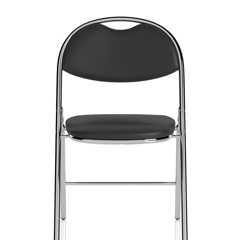 Milan High Back Black Vinyl Chrome Frame Folding Visitor Chair