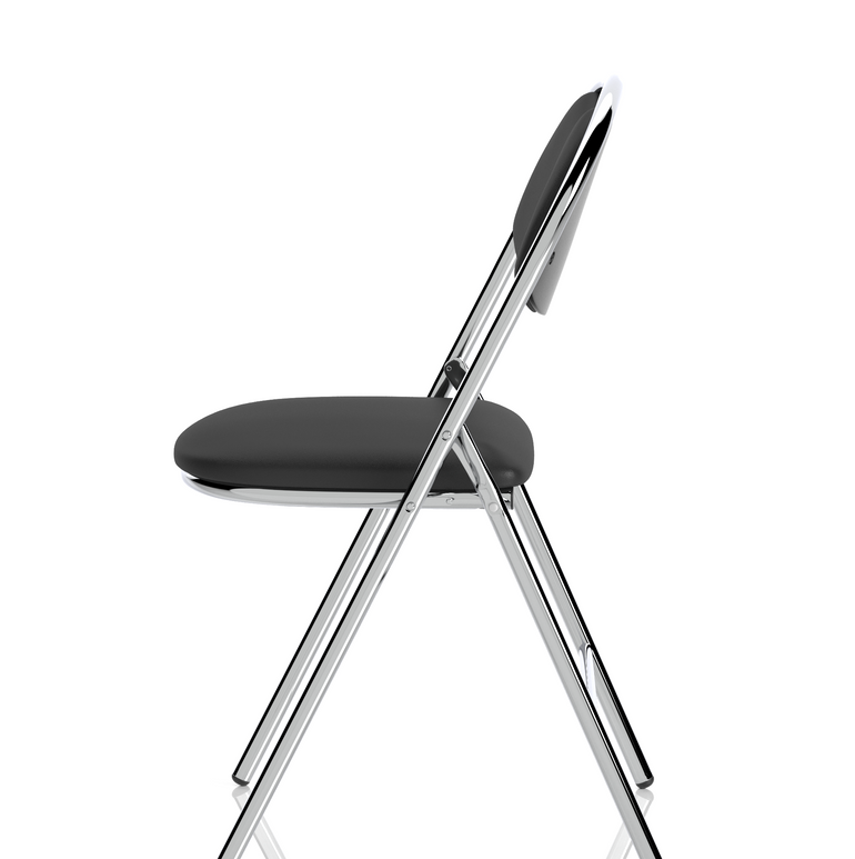 Milan High Back Black Vinyl Chrome Frame Folding Visitor Chair