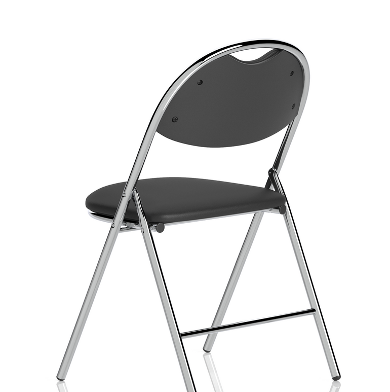Milan High Back Black Vinyl Chrome Frame Folding Visitor Chair
