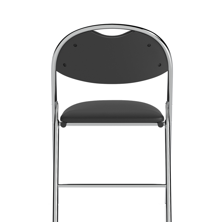 Milan High Back Black Vinyl Chrome Frame Folding Visitor Chair