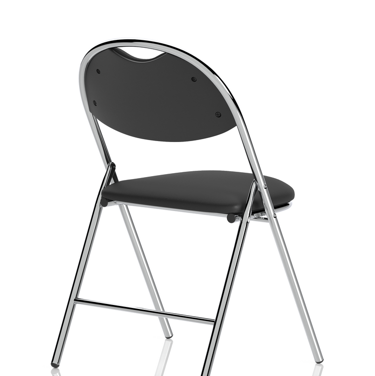 Milan High Back Black Vinyl Chrome Frame Folding Visitor Chair