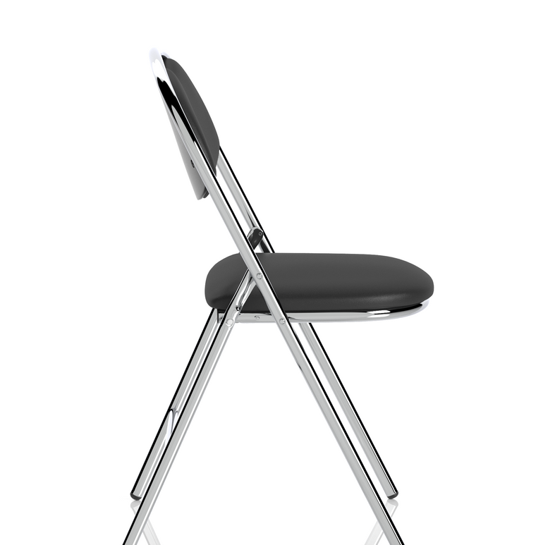 Milan High Back Black Vinyl Chrome Frame Folding Visitor Chair