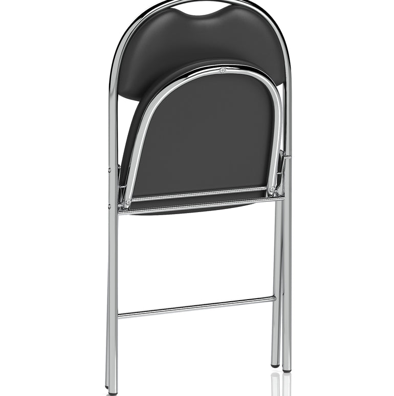 Milan High Back Black Vinyl Chrome Frame Folding Visitor Chair