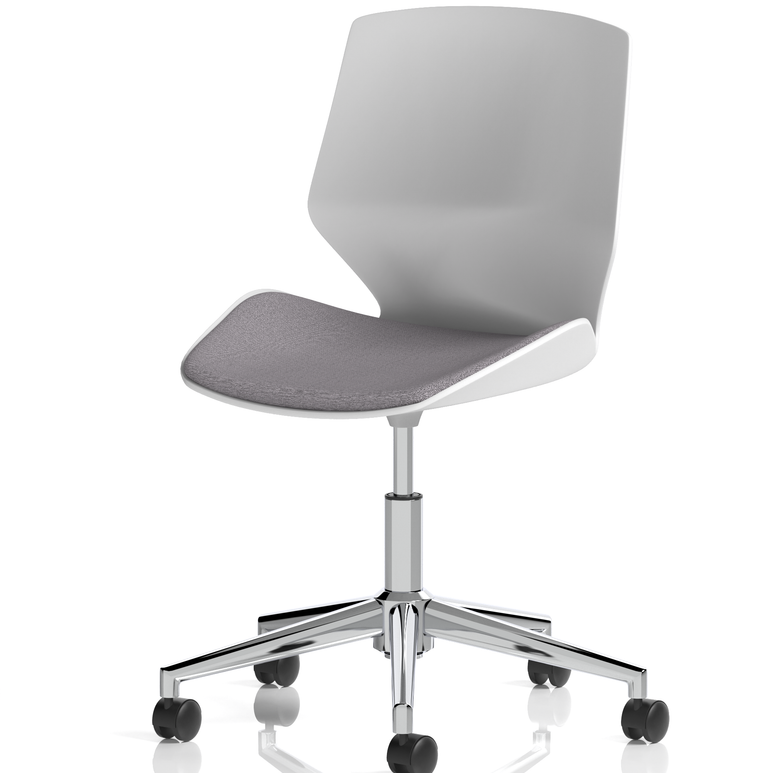 Florence 5 Star Base White Frame Fabric Visitor Chair