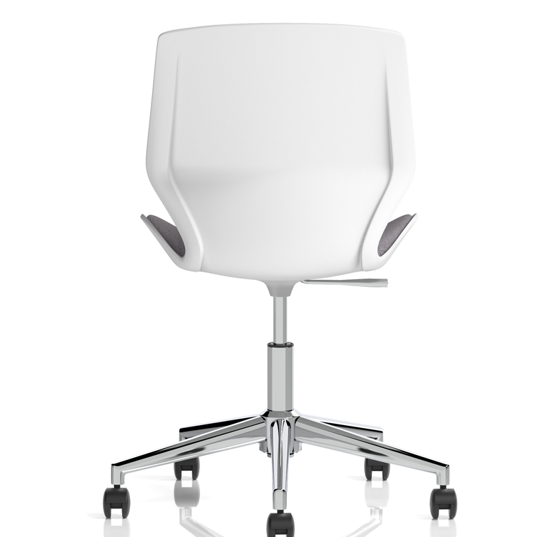 Florence 5 Star Base White Frame Fabric Visitor Chair