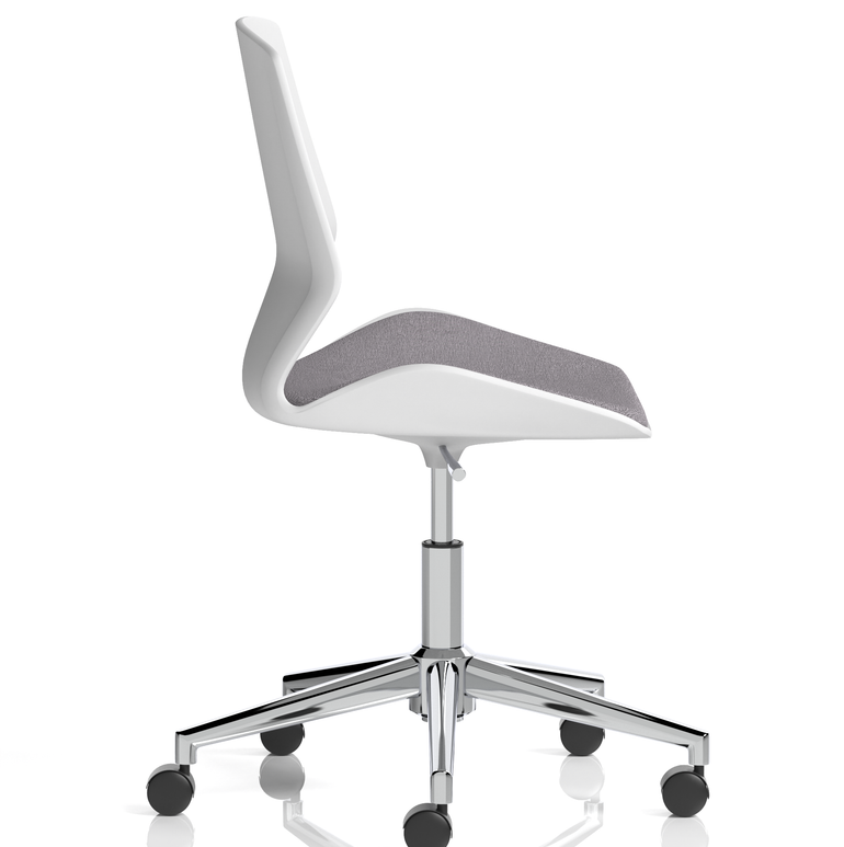 Florence 5 Star Base White Frame Fabric Visitor Chair