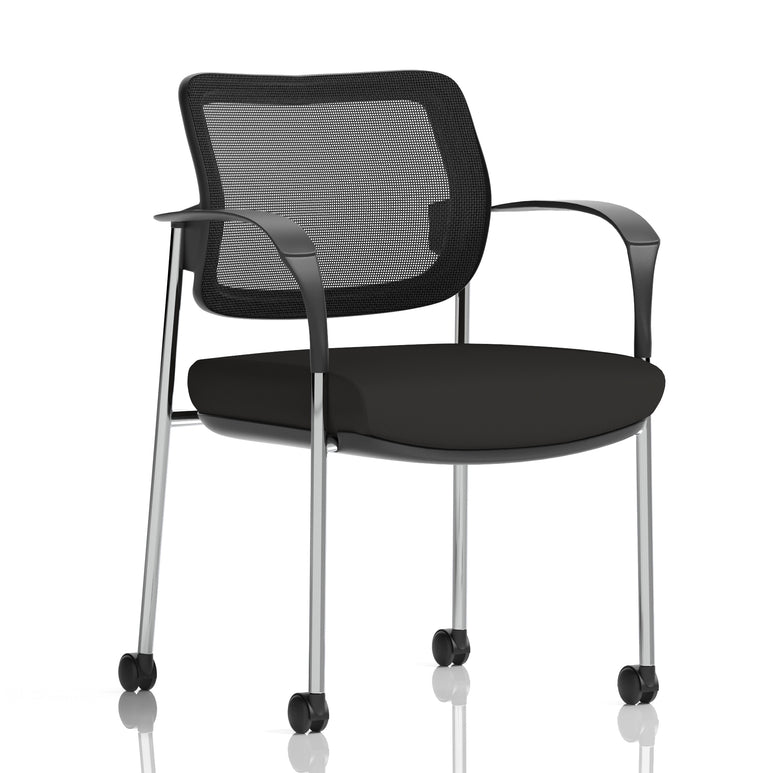 Brunswick Deluxe Medium Back Visitor Office Chair with Arms with Castors