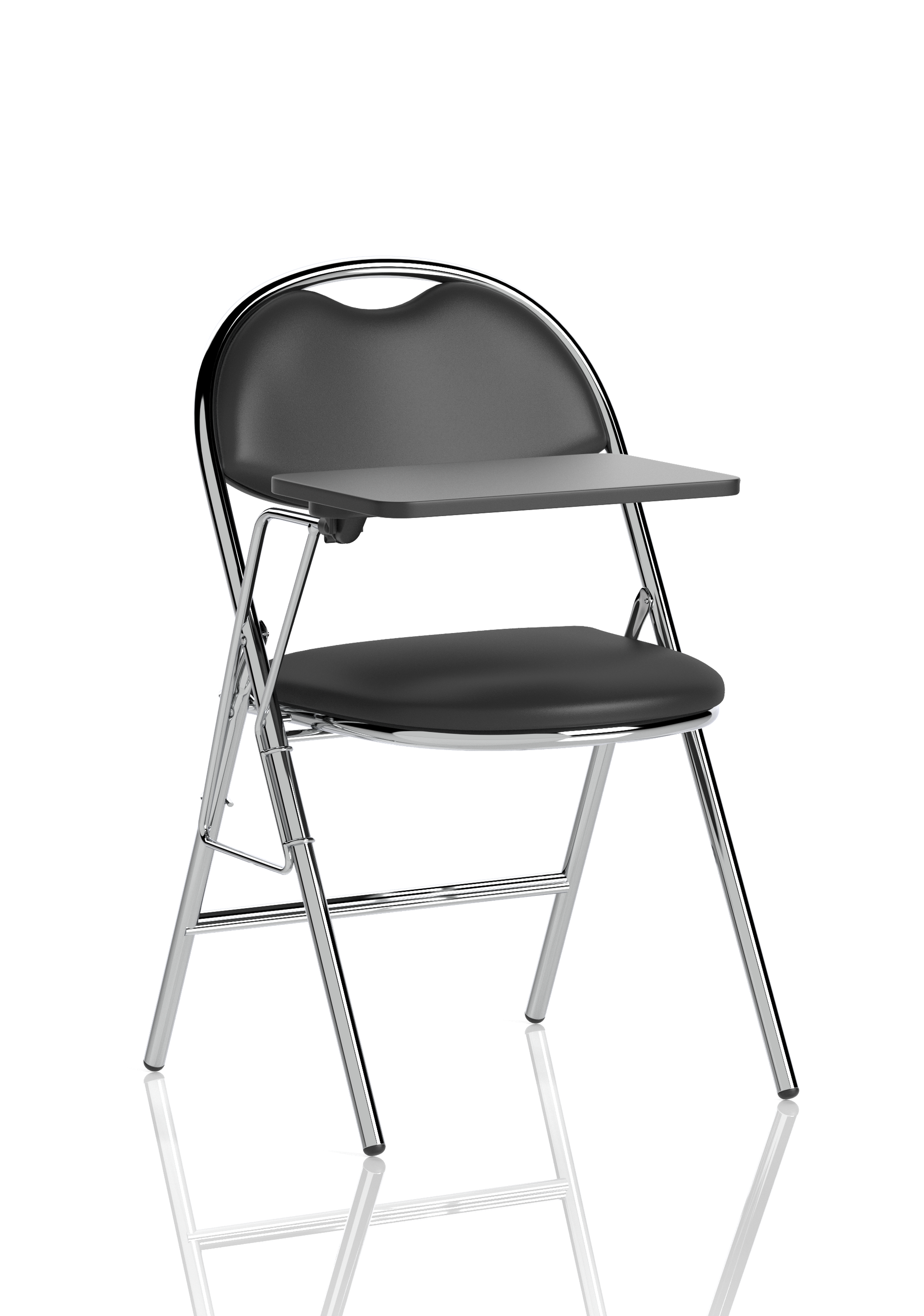 Milan High Back Black Vinyl Chrome Frame Folding Visitor Chair