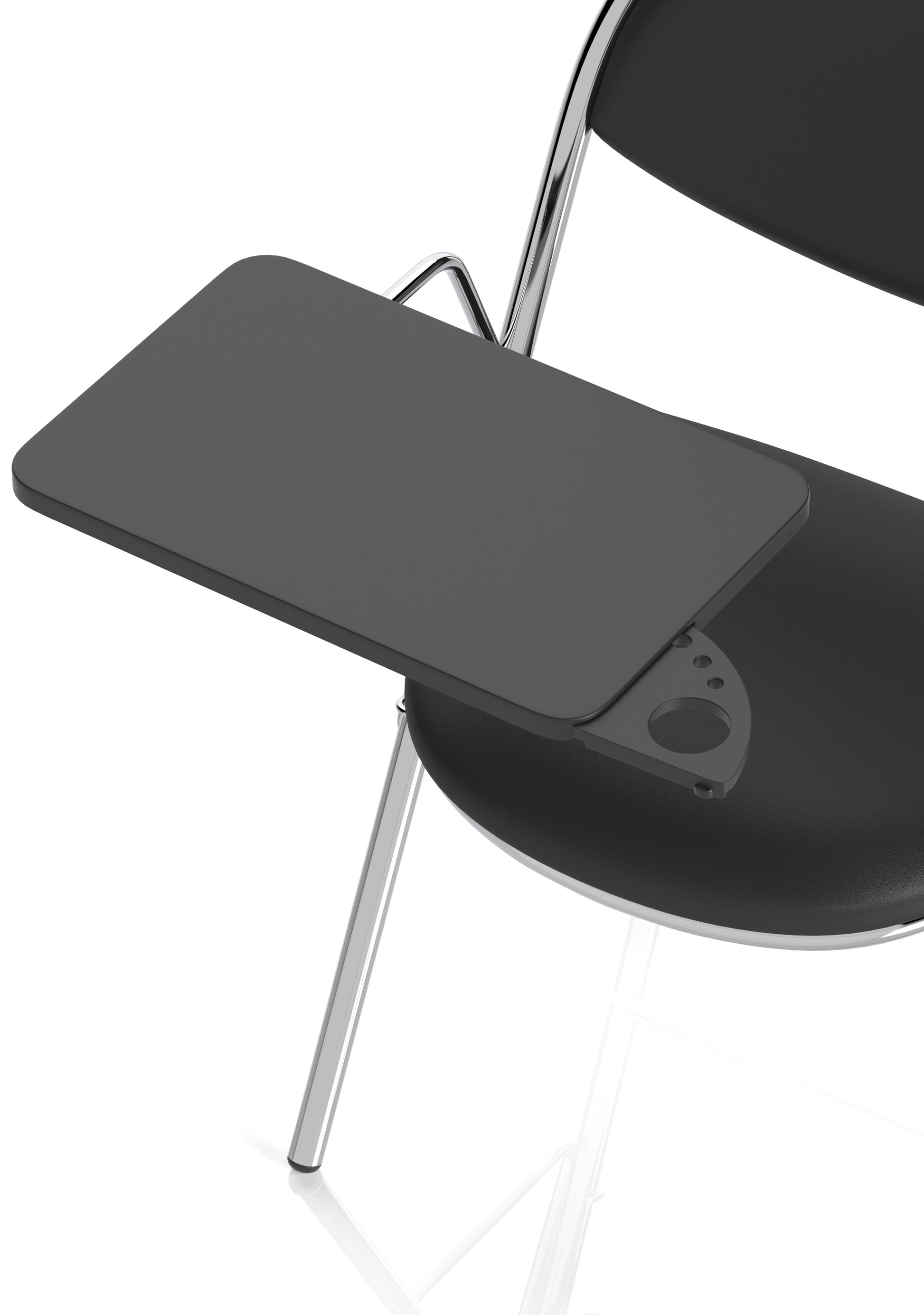 Milan High Back Black Vinyl Chrome Frame Folding Visitor Chair