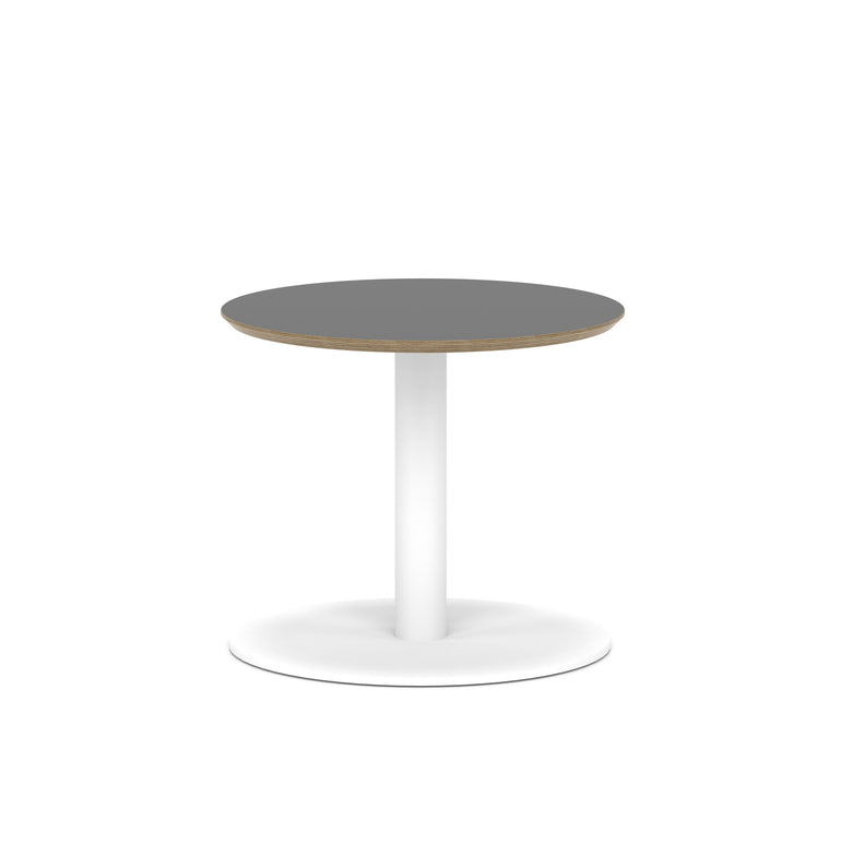 Brixworth Round Coffee Table With Disc Base - White Leg