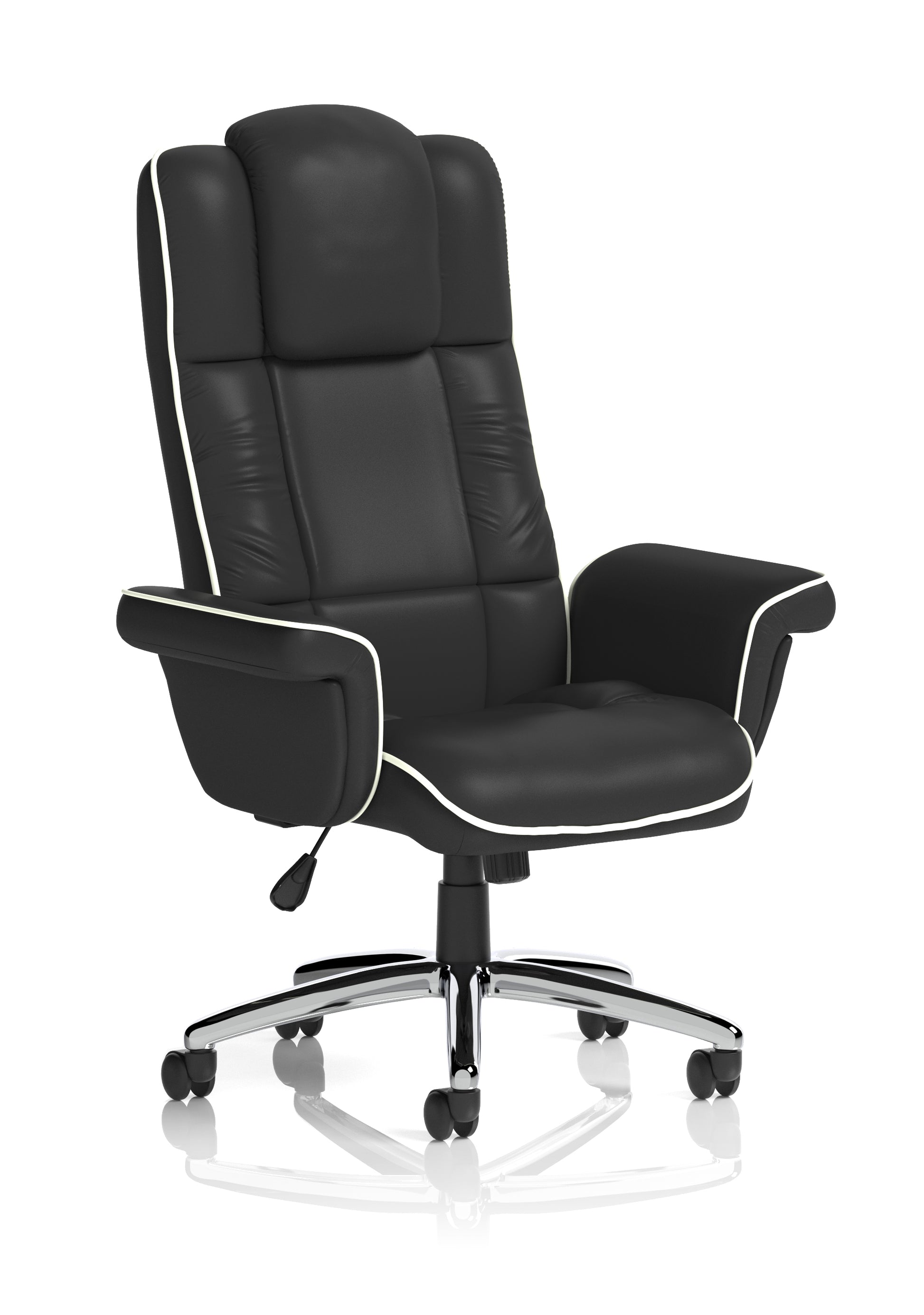 Chelsea High Back Soft Black Leather Executive Office Chair with Arms