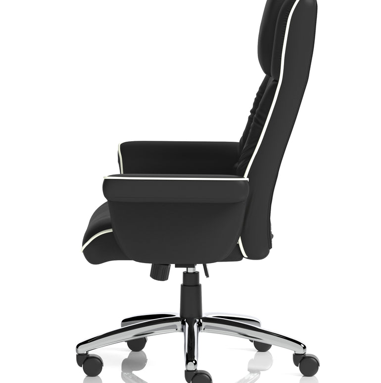 Chelsea High Back Soft Black Leather Executive Office Chair with Arms