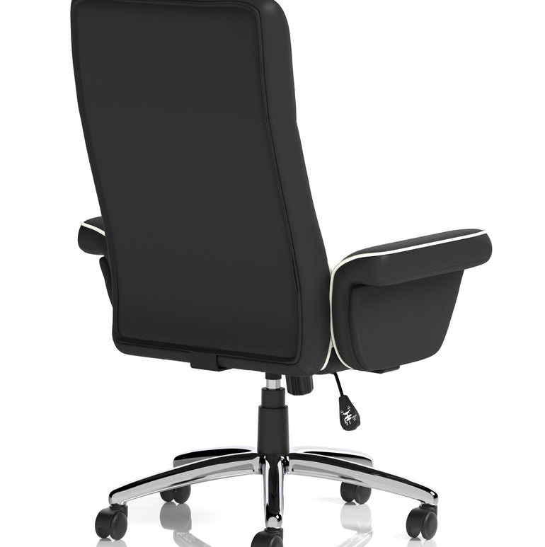 Chelsea High Back Soft Black Leather Executive Office Chair with Arms