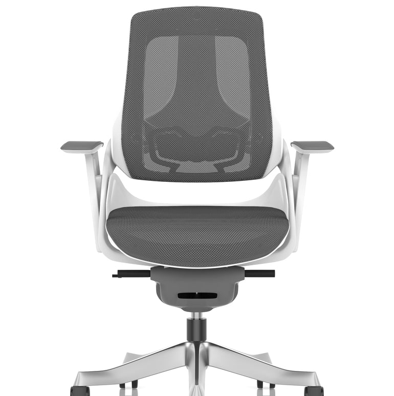 Zure High Back White Shell Mesh Executive Office Chair with Arms