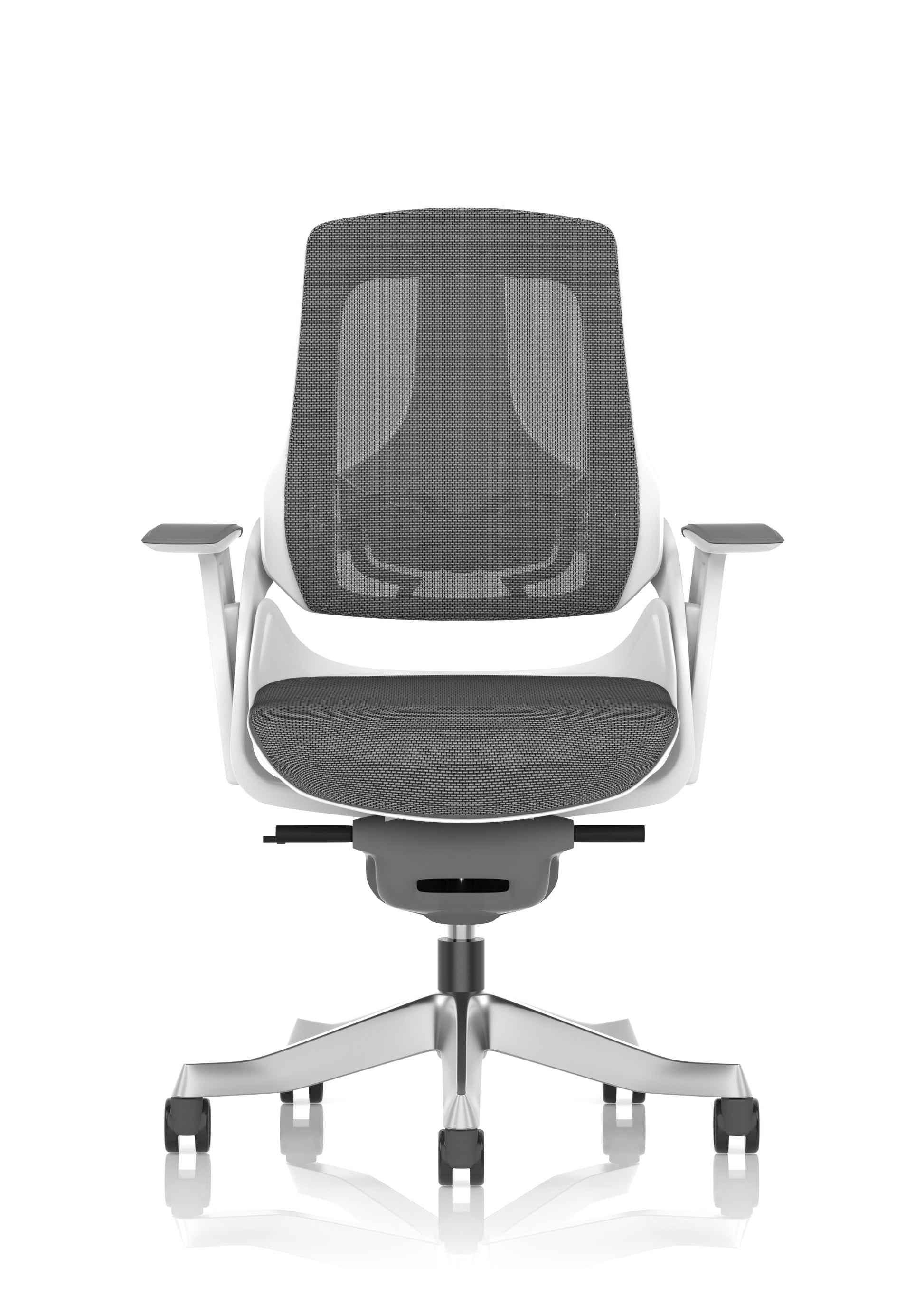 Zure High Back White Shell Mesh Executive Office Chair with Arms