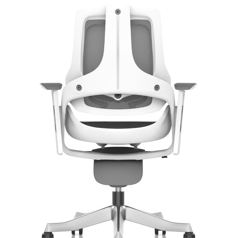 Zure High Back White Shell Mesh Executive Office Chair with Arms
