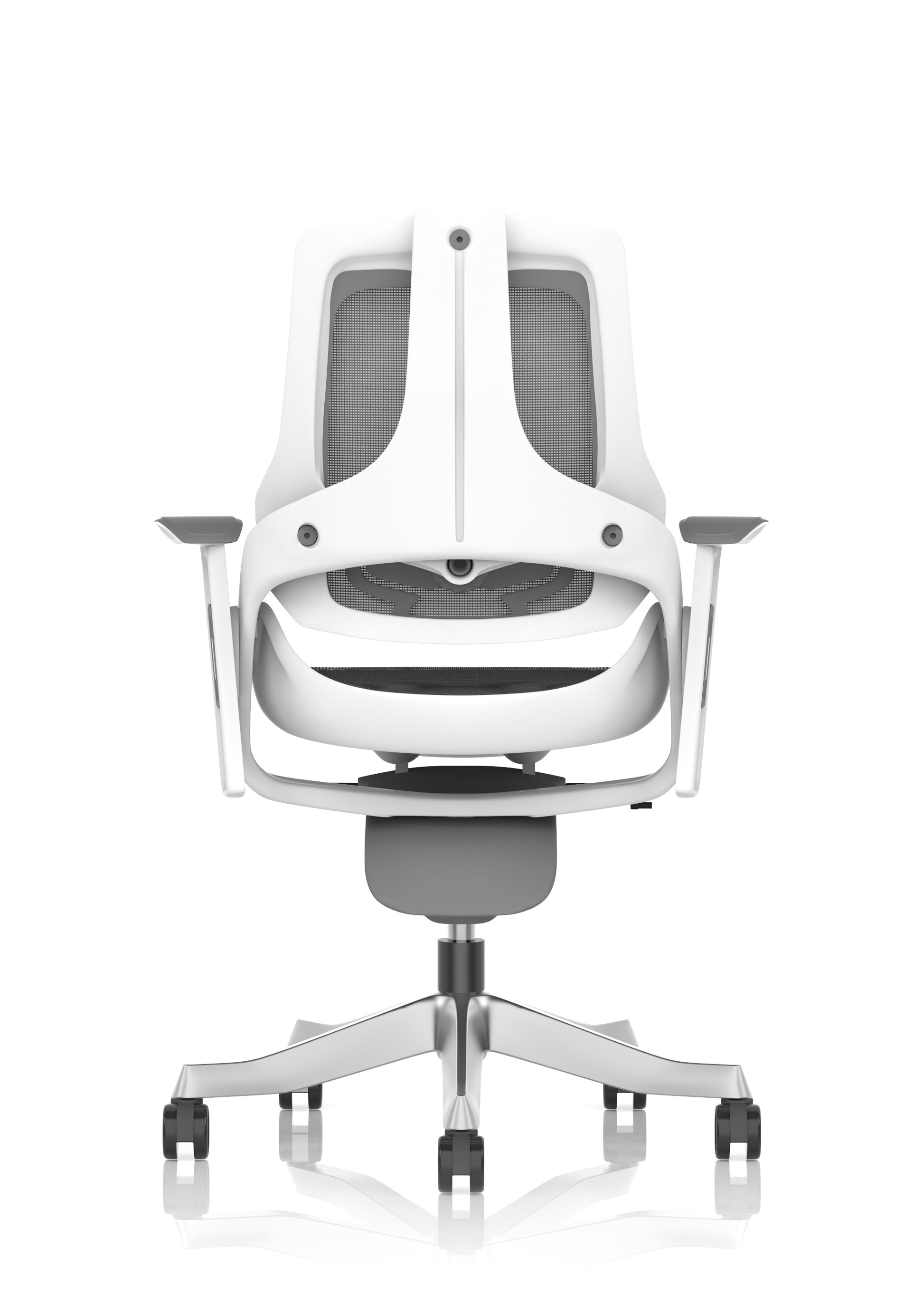 Zure High Back White Shell Mesh Executive Office Chair with Arms