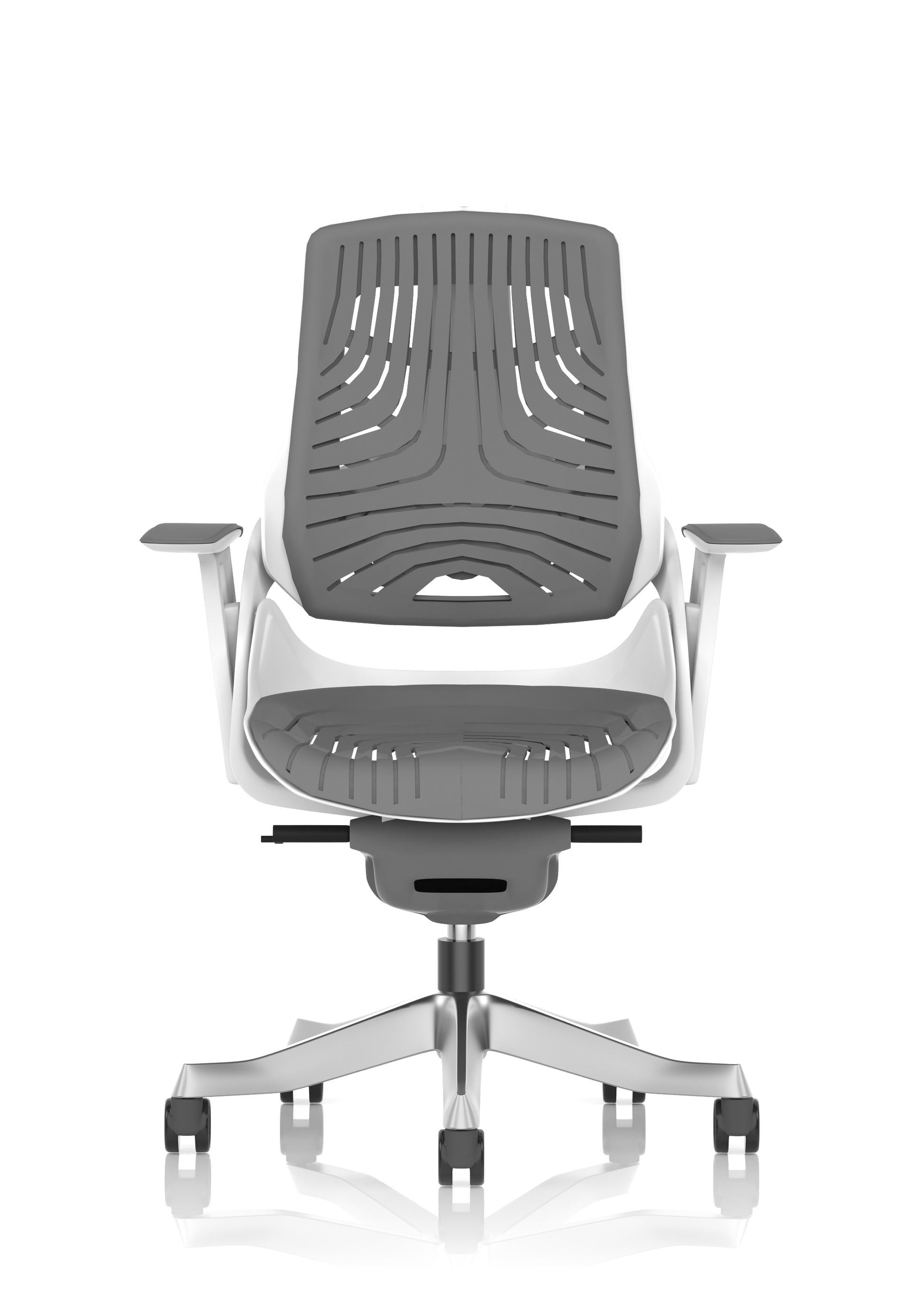 Zure High Back White Shell Elastomer Executive Office Chair with Arms