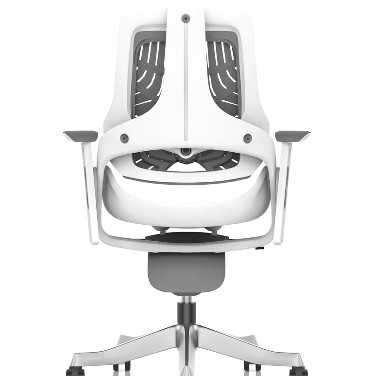 Zure High Back White Shell Elastomer Executive Office Chair with Arms