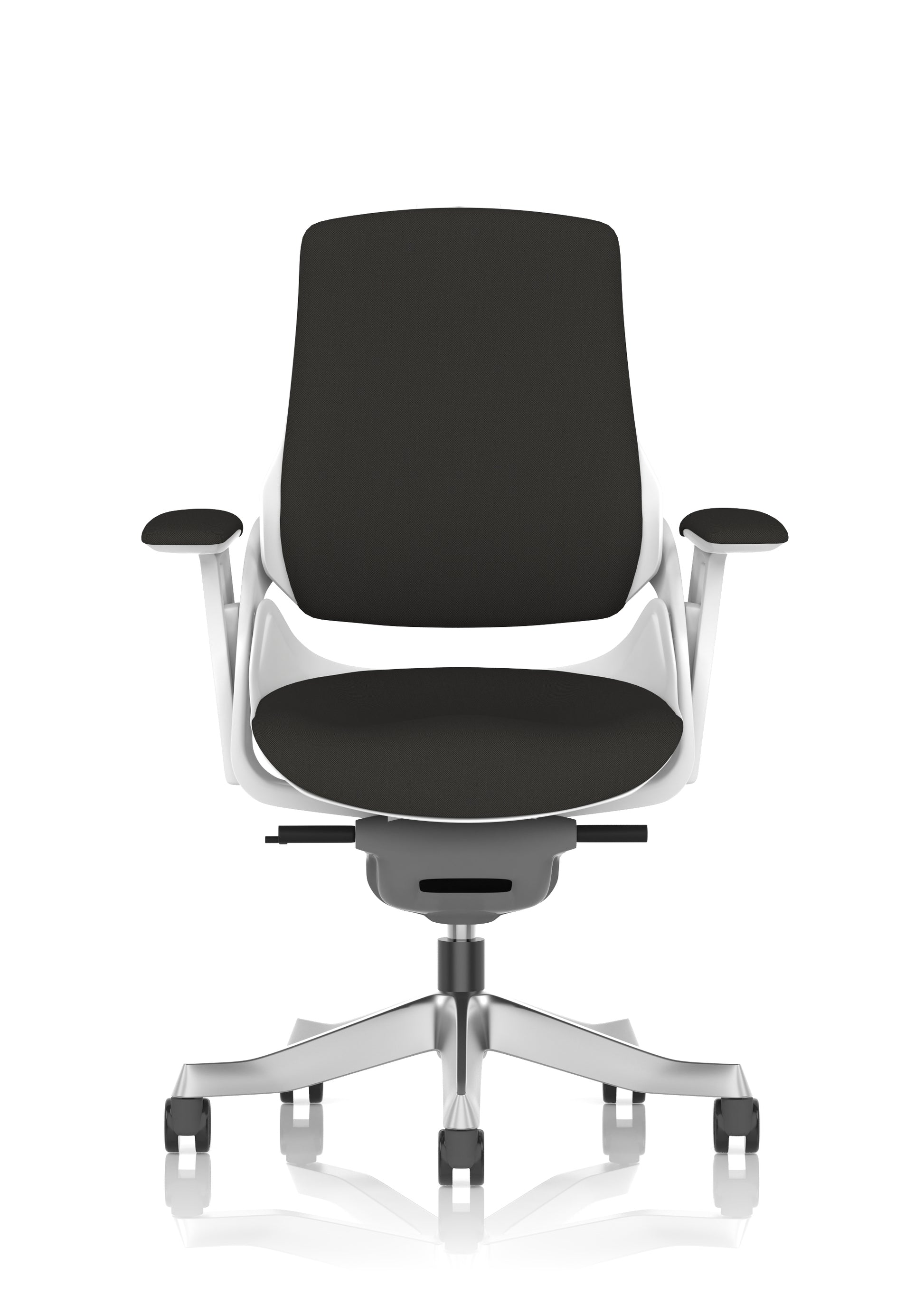 Zure High Back White Shell Fabric Executive Office Chair with Arms
