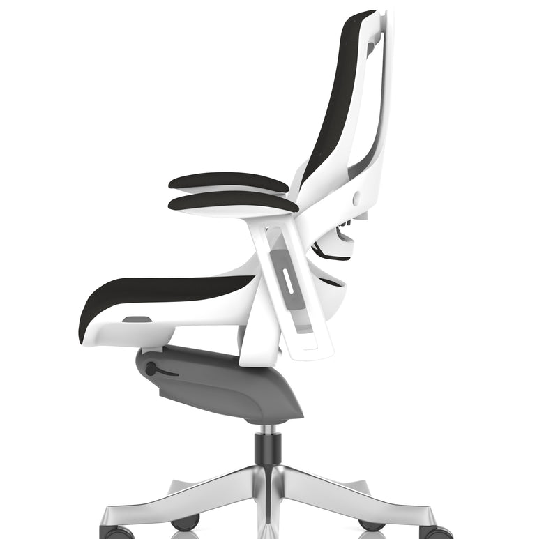 Zure High Back White Shell Fabric Executive Office Chair with Arms