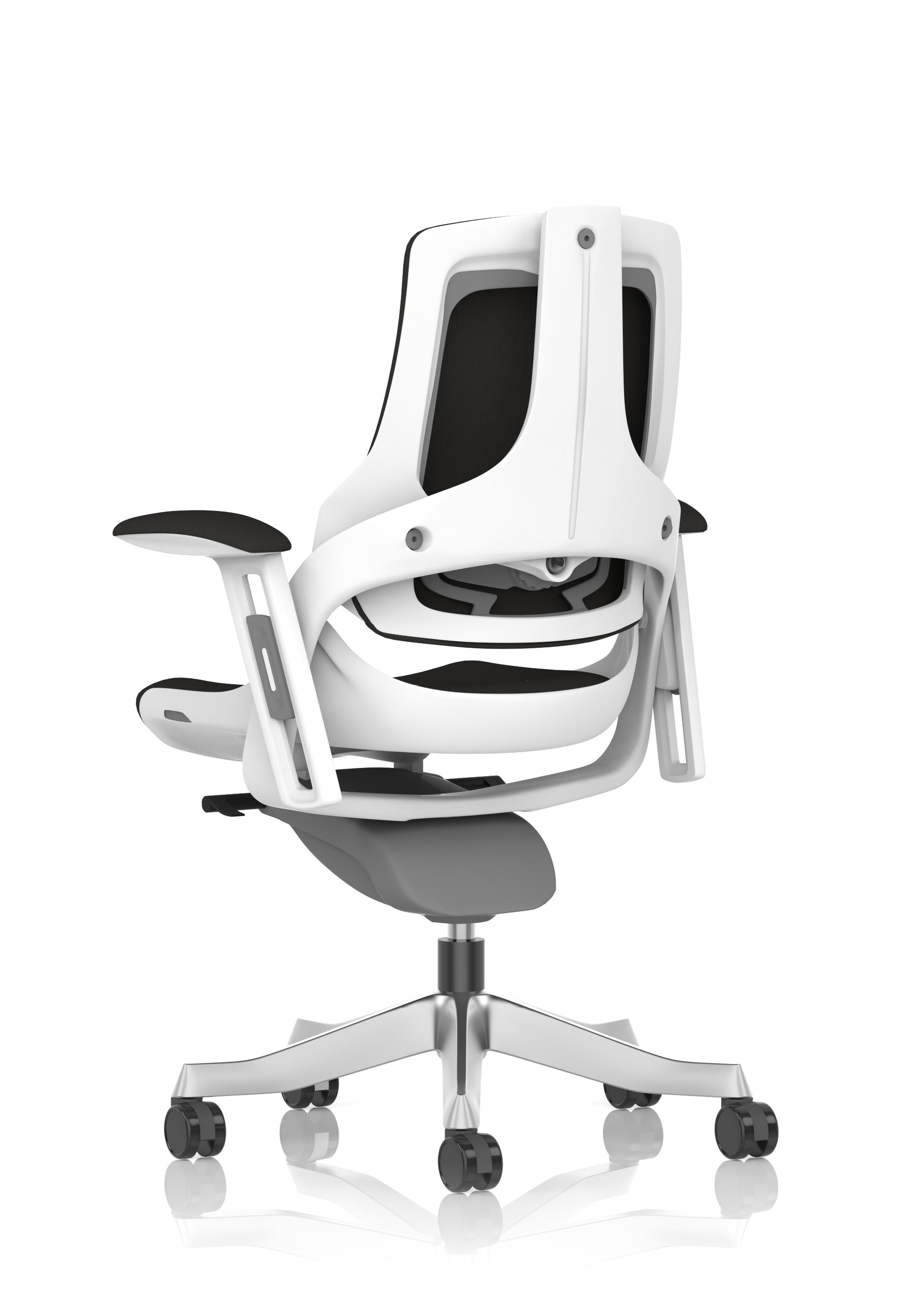 Zure High Back White Shell Fabric Executive Office Chair with Arms
