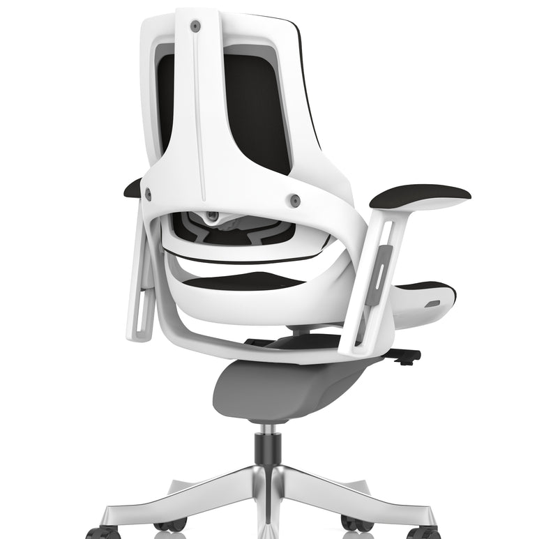 Zure High Back White Shell Fabric Executive Office Chair with Arms