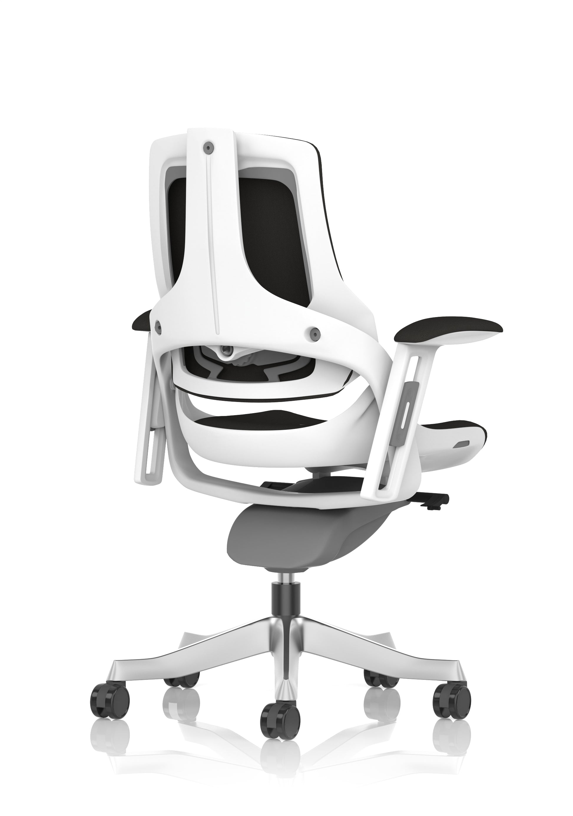 Zure High Back White Shell Fabric Executive Office Chair with Arms