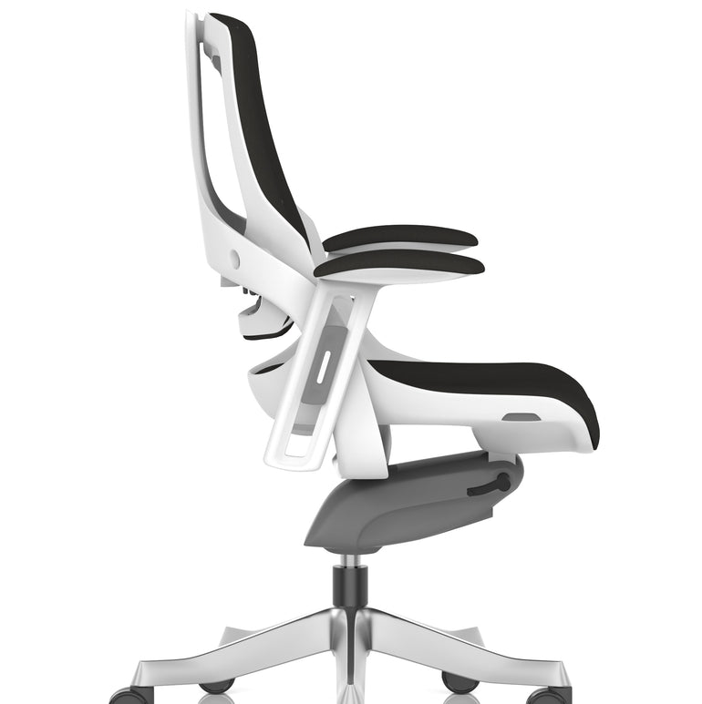 Zure High Back White Shell Fabric Executive Office Chair with Arms