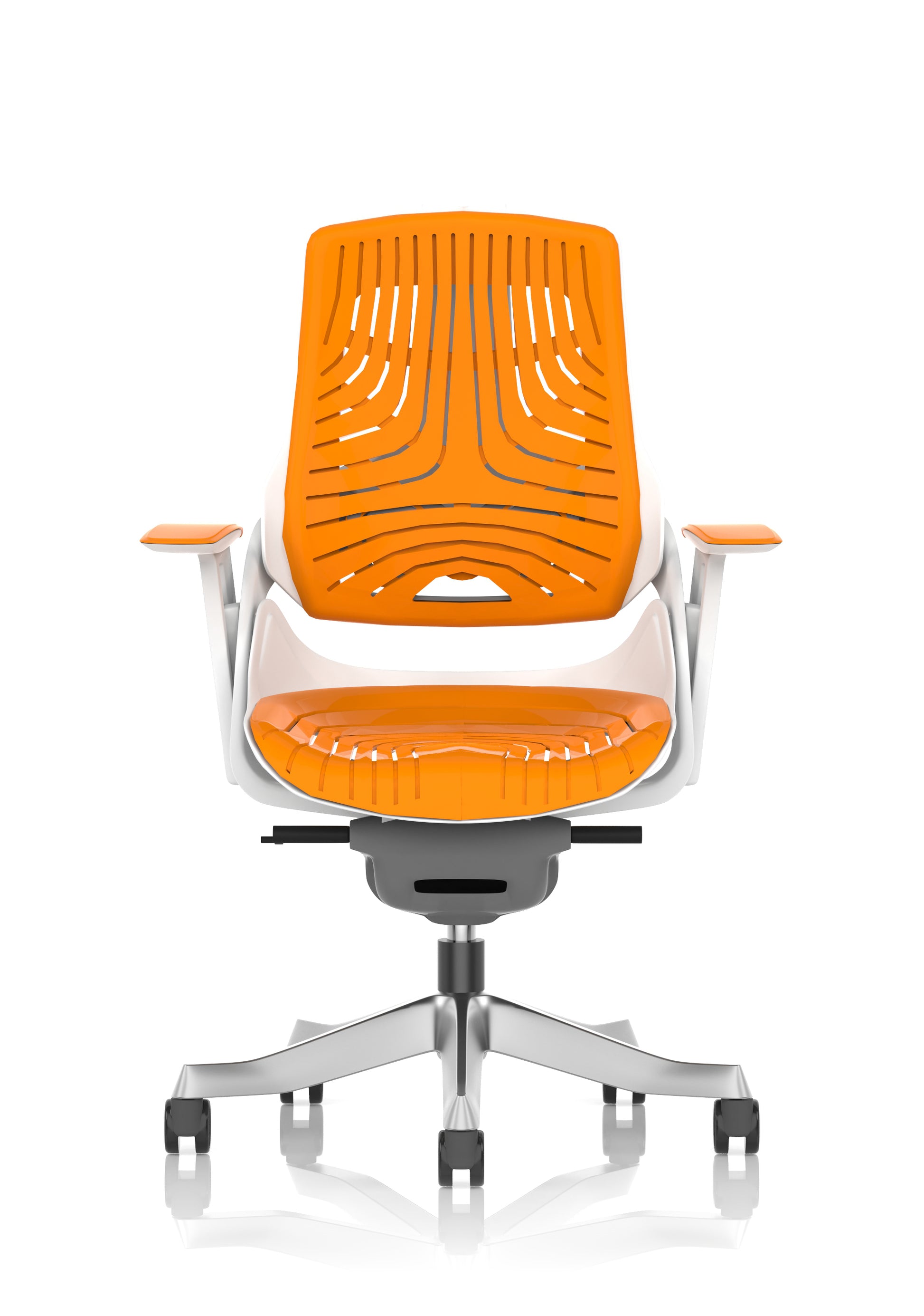 Zure High Back White Shell Elastomer Executive Office Chair with Arms