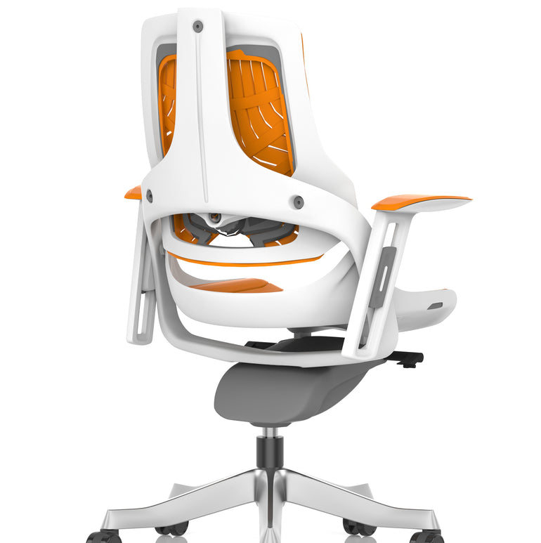 Zure High Back White Shell Elastomer Executive Office Chair with Arms