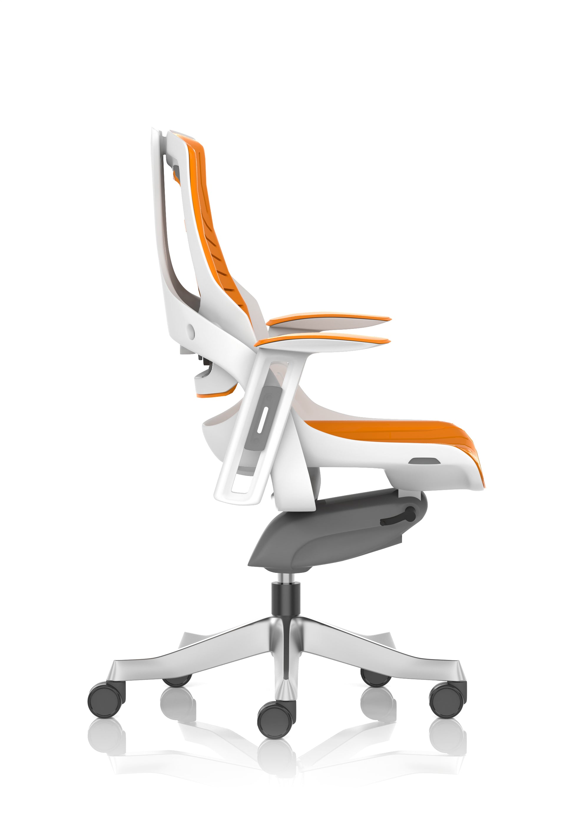 Zure High Back White Shell Elastomer Executive Office Chair with Arms