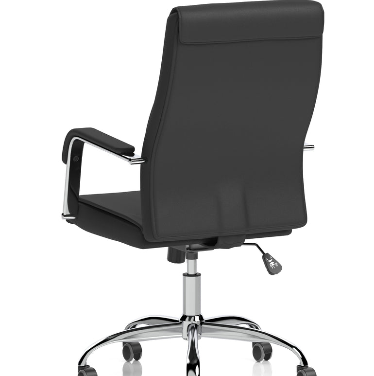 Carter High Back Black Leather Executive Office Chair with Arms