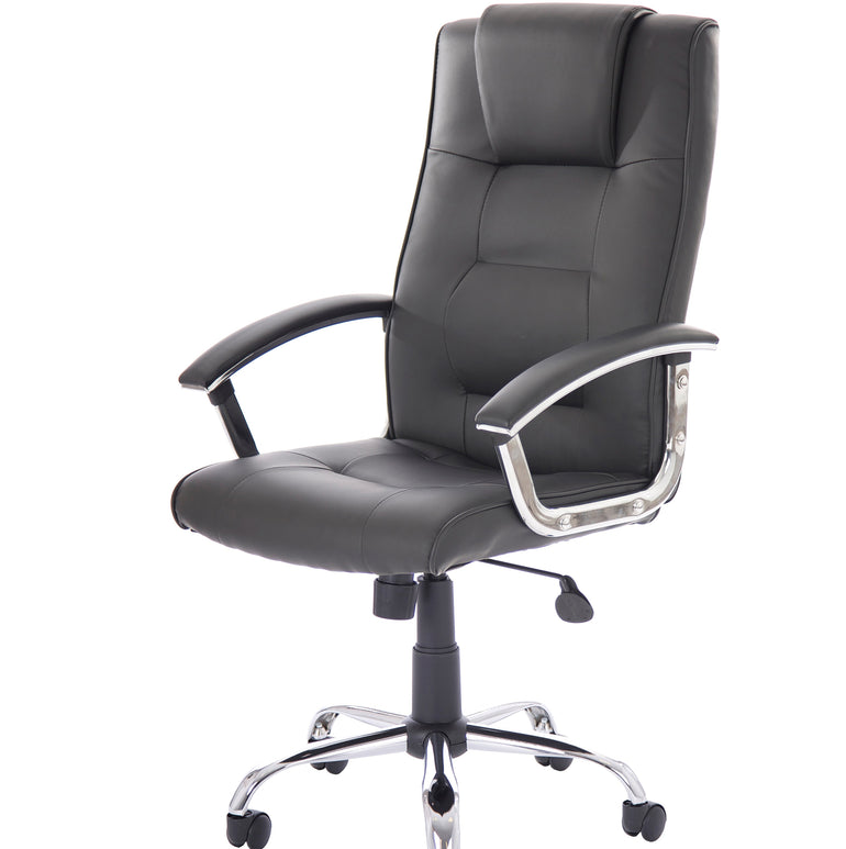 Thrift High Back Executive Black Leather Office Chair with Arms