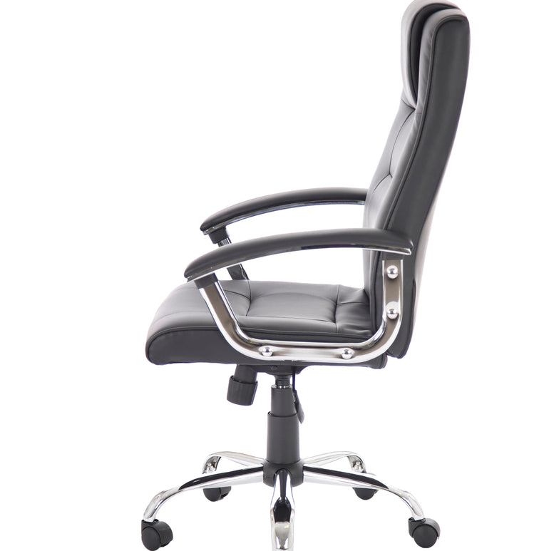 Thrift High Back Executive Black Leather Office Chair with Arms