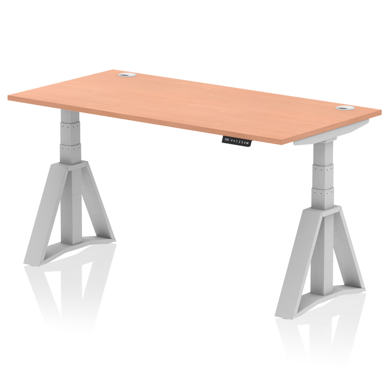 Air Height Adjustable Desk With Cable Ports With Piste Foot