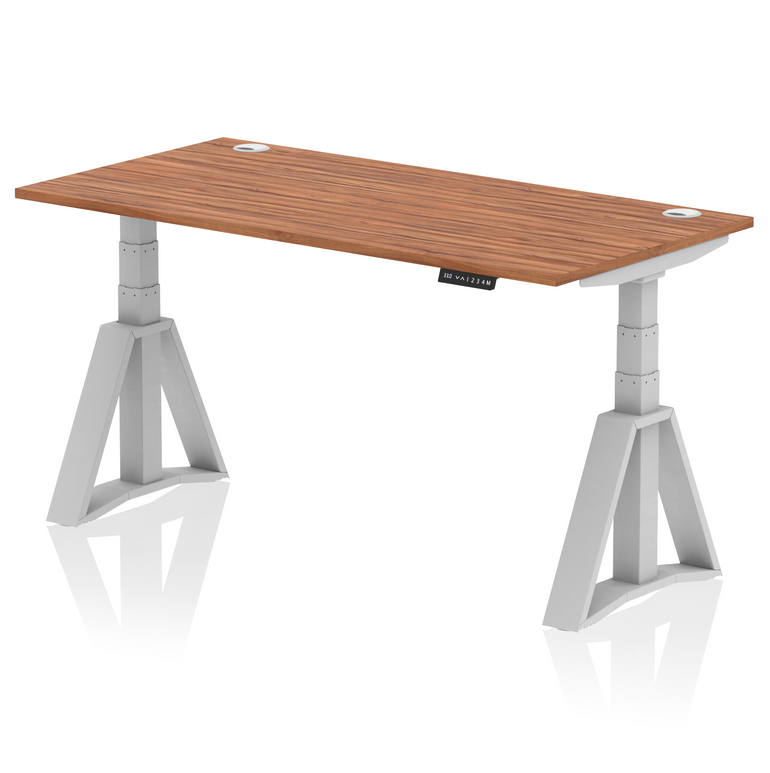 Air Height Adjustable Desk With Cable Ports With Piste Foot