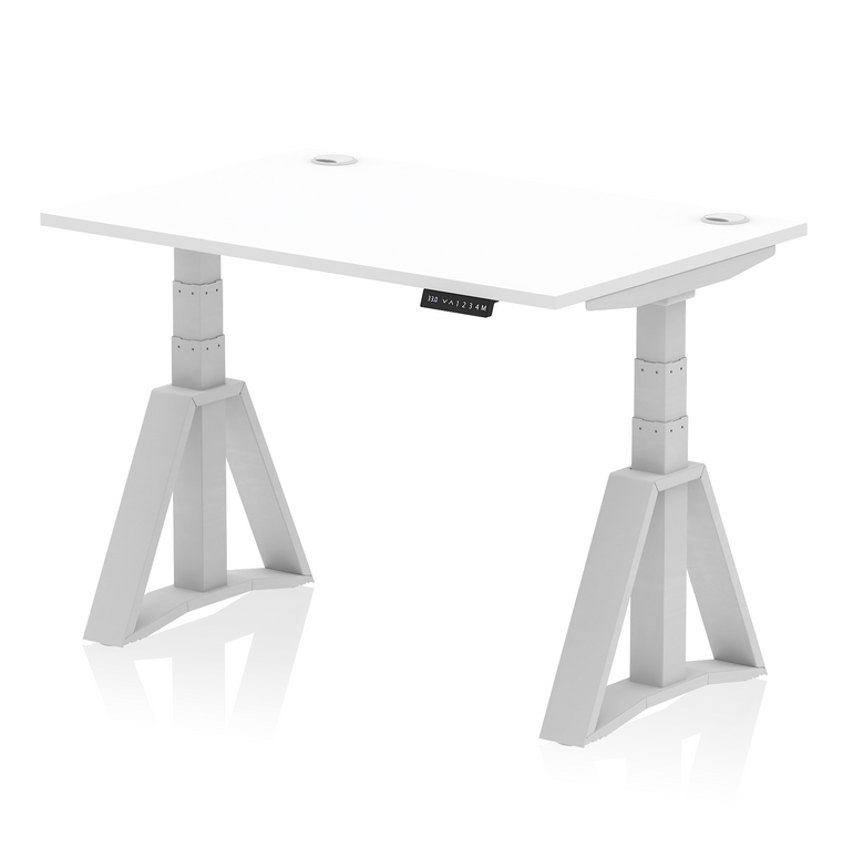 Air Height Adjustable Desk With Cable Ports With Piste Foot