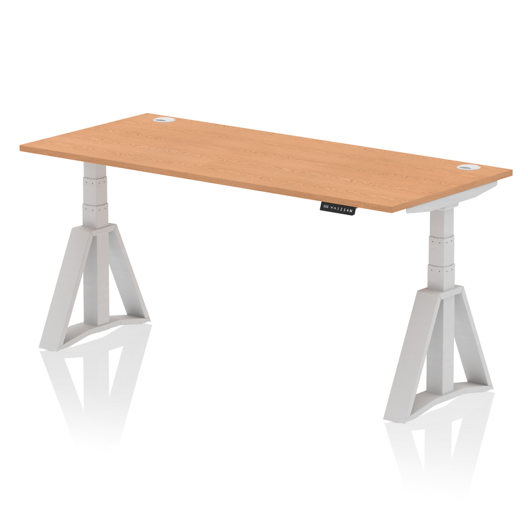 Air Height Adjustable Desk With Cable Ports With Piste Foot